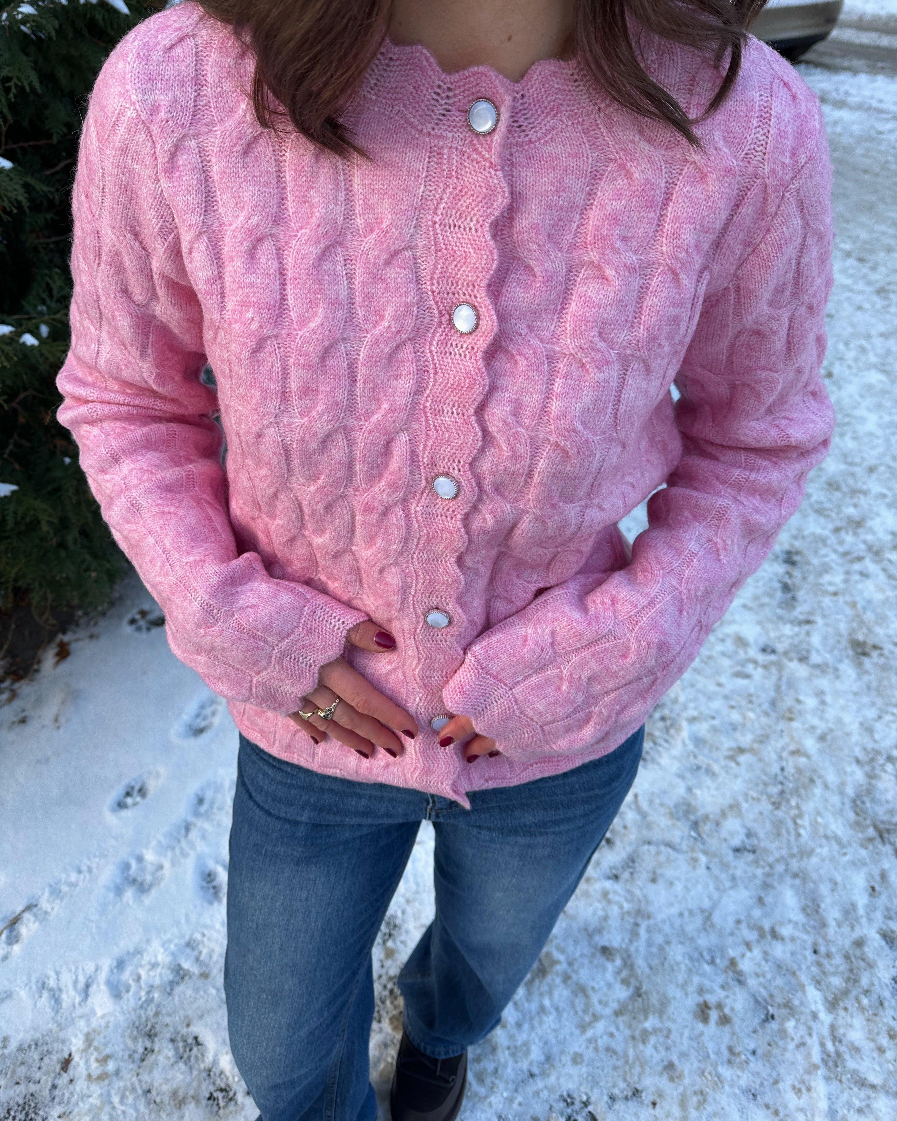 YASBUBERA Knit Cardigan - Moonlite Mauve